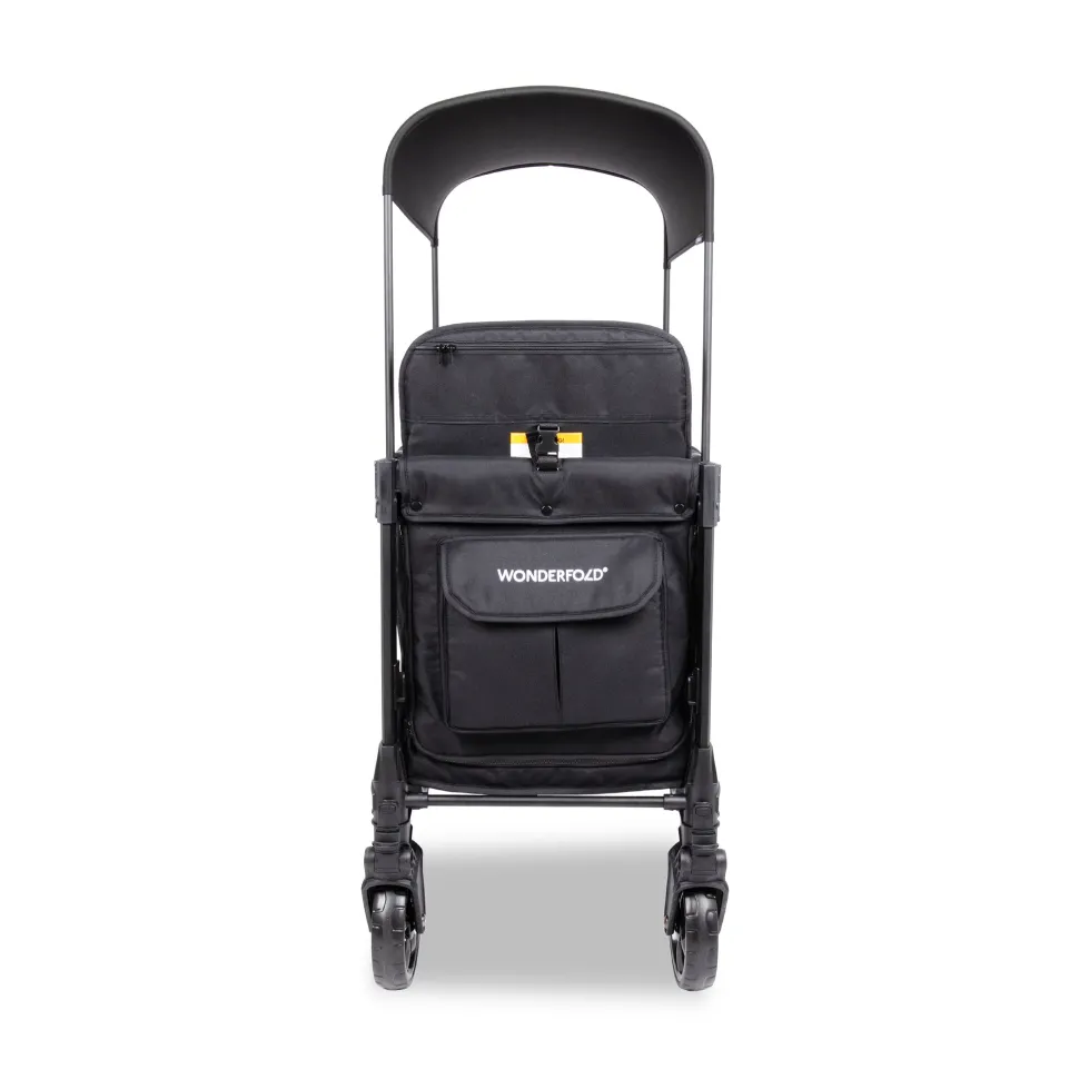 WonderFold W2 Elite Pro (2 Seater) Double Stroller Wagon - Jet Black