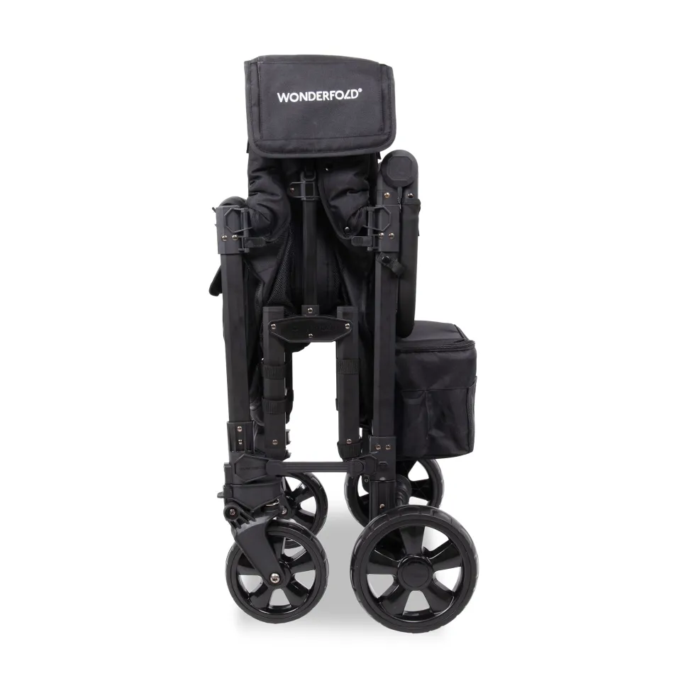 WonderFold W2 Elite Pro (2 Seater) Double Stroller Wagon - Jet Black