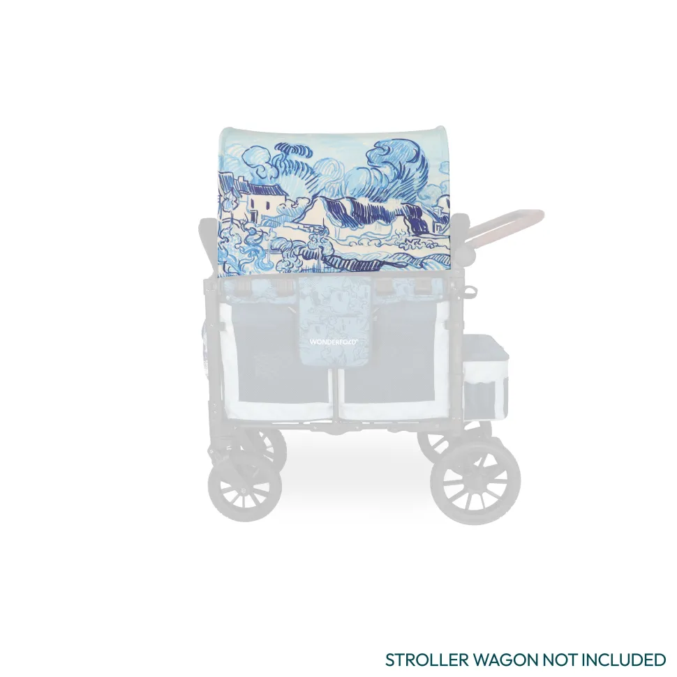 WonderFold W2 Elite/luxe Panoramic Canopy - Van Gogh Landscape With Houses
