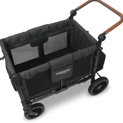 WonderFold W4 Luxe Multifunctional Quad (4 Seater) Stroller Wagon - Volcanic Black
