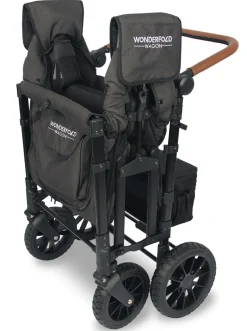 WonderFold W4 Luxe Multifunctional Quad (4 Seater) Stroller Wagon - Volcanic Black