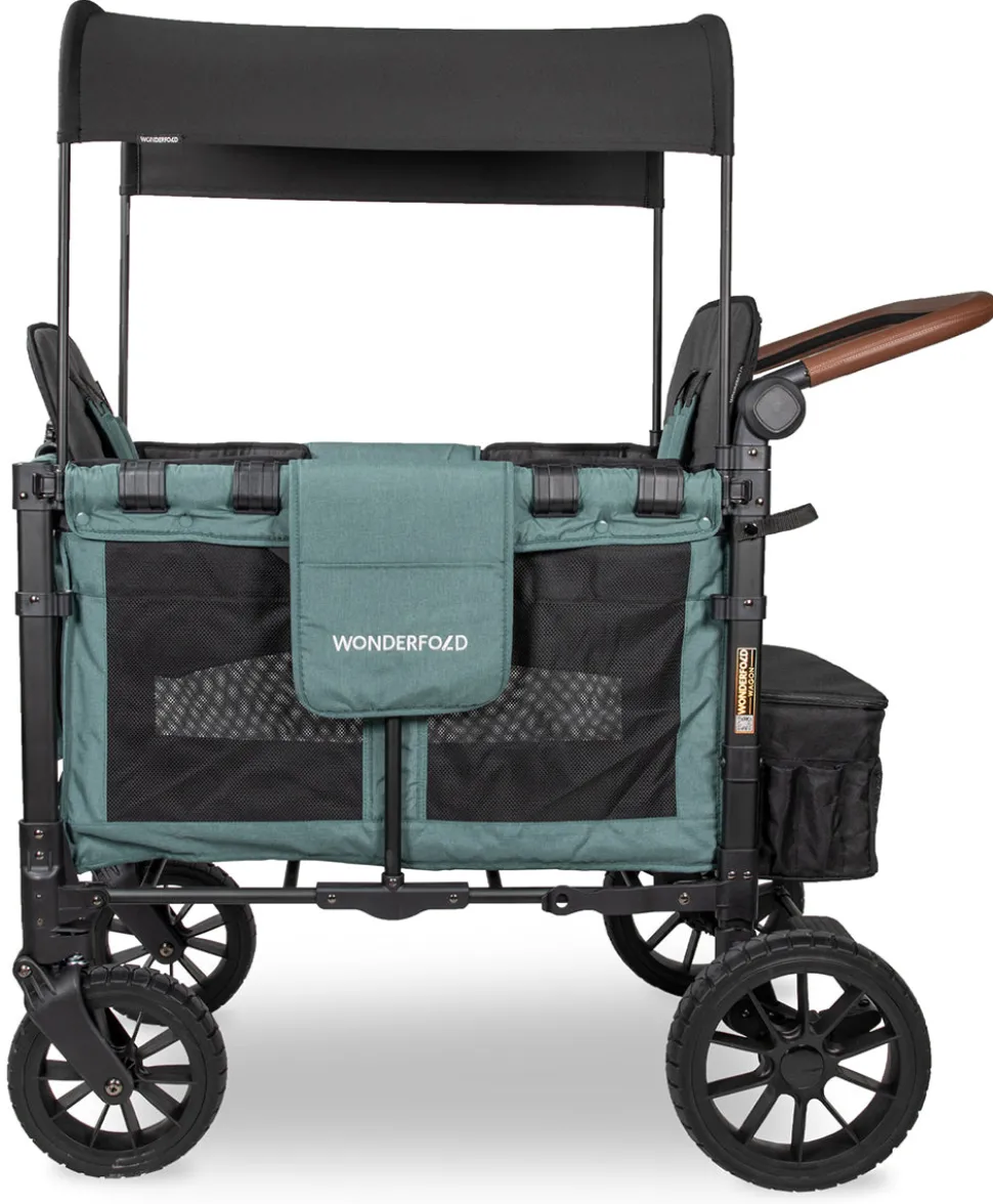 Wonderfold W2 Luxe Multifunctional Double (2 seater) Stroller Wagon - Hunter Green (Albee Exclusive)