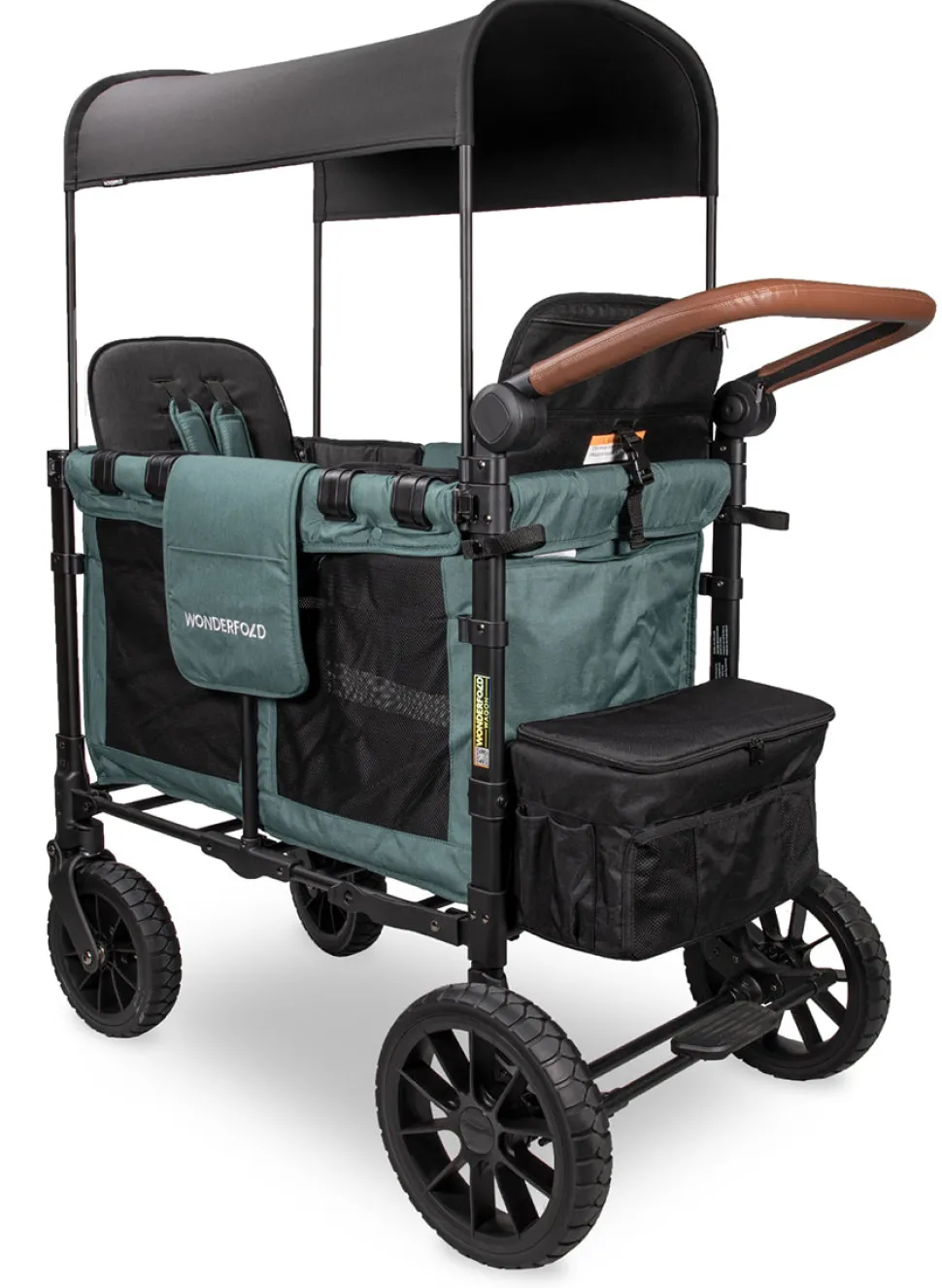 Wonderfold W2 Luxe Multifunctional Double (2 seater) Stroller Wagon - Hunter Green (Albee Exclusive)