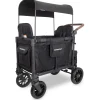 WonderFold W2 Luxe Pro (2 Seater) Double Seater Stroller Wagon - Jet Black