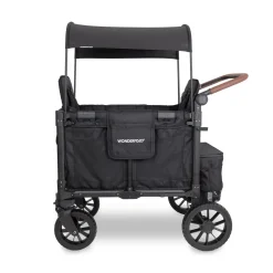 WonderFold W2 Luxe Pro (2 Seater) Double Seater Stroller Wagon - Jet Black