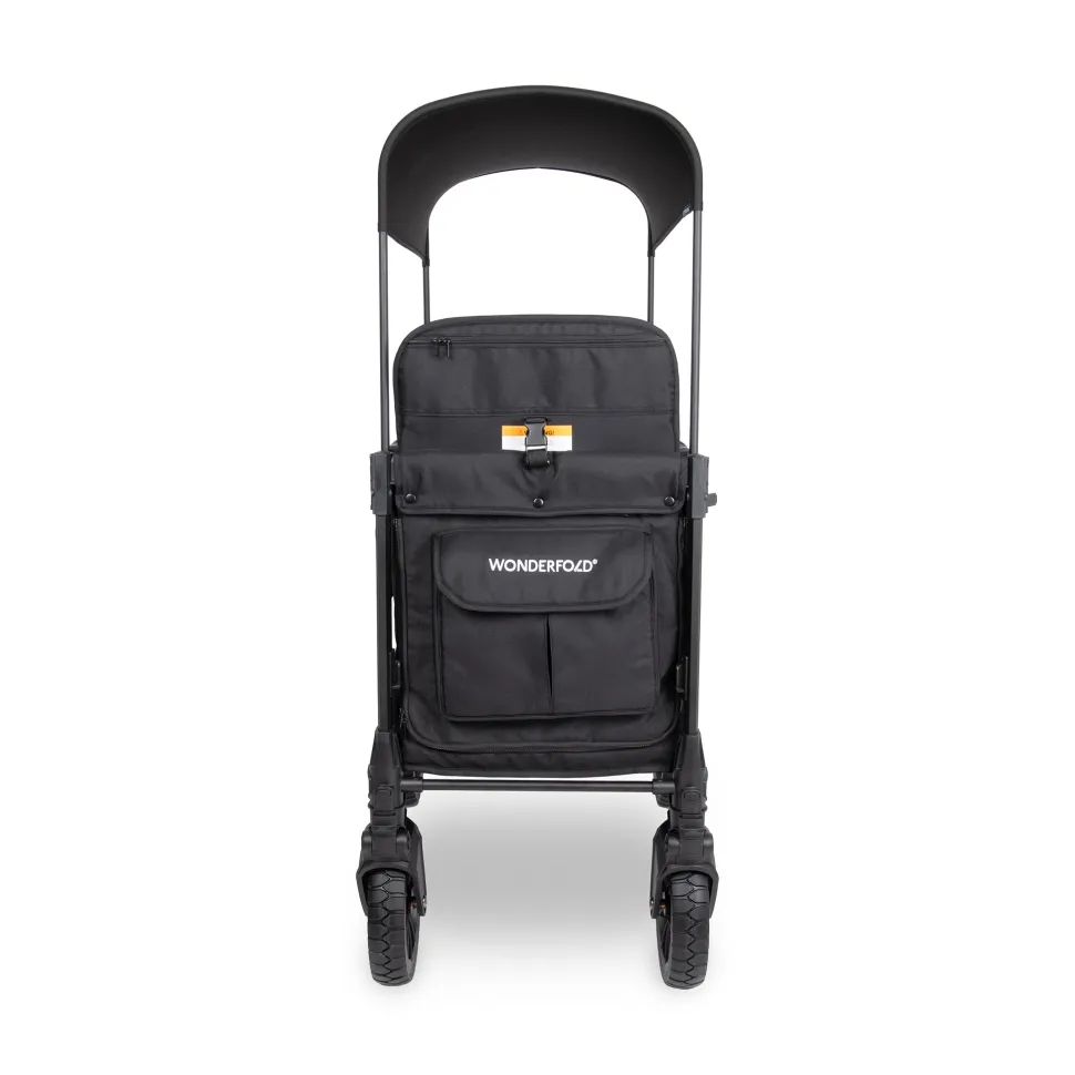 WonderFold W2 Luxe Pro (2 Seater) Double Seater Stroller Wagon - Jet Black