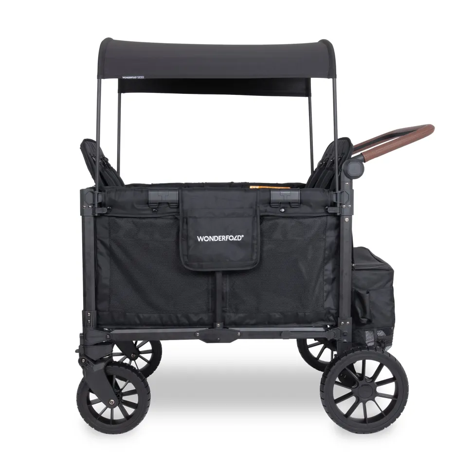 WonderFold W4 Luxe Pro (4 Seater) Stroller Wagon - Jet Black