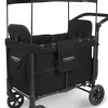 WonderFold W2 Original (2 Seater) Double Stroller Wagon - Black