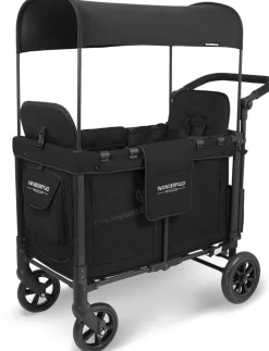 WonderFold W2 Original (2 Seater) Double Stroller Wagon - Black