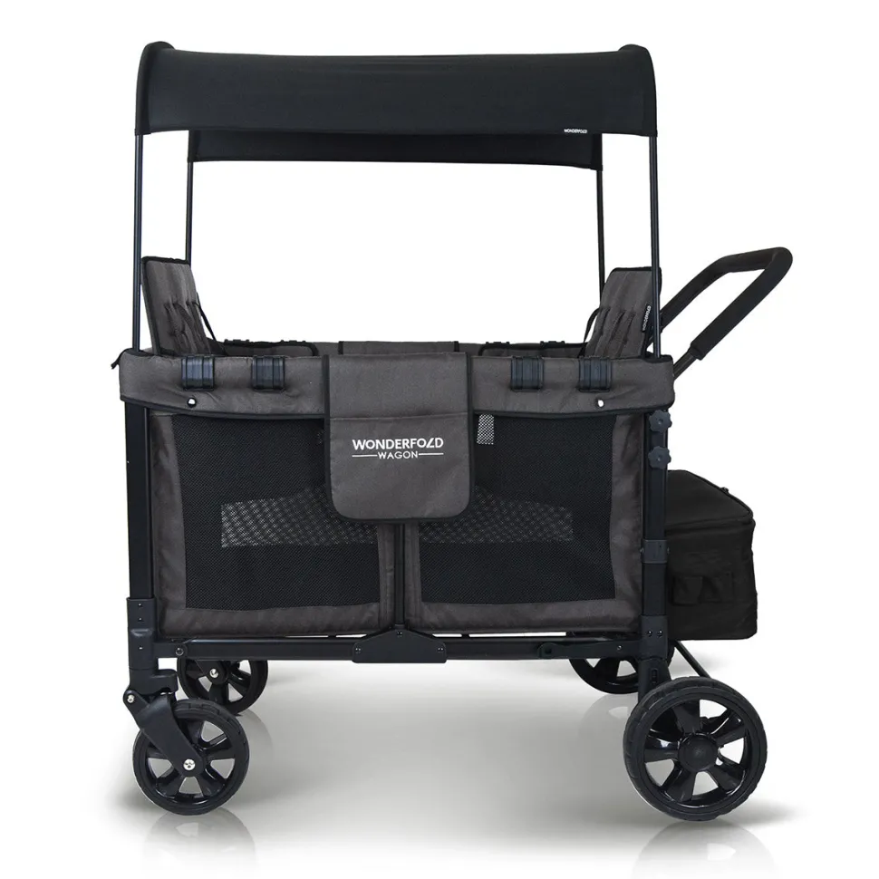 WonderFold W4 Original Quad (4 Seater) Stroller Wagon - Black