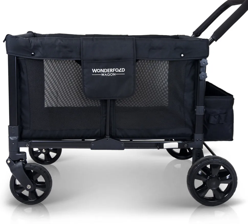 WonderFold W4 Original Quad (4 Seater) Stroller Wagon - Black