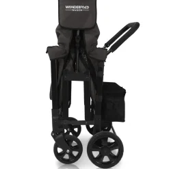 WonderFold W4 Original Quad (4 Seater) Stroller Wagon - Black