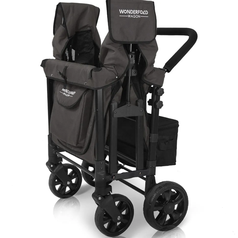 WonderFold W4 Original Quad (4 Seater) Stroller Wagon - Black