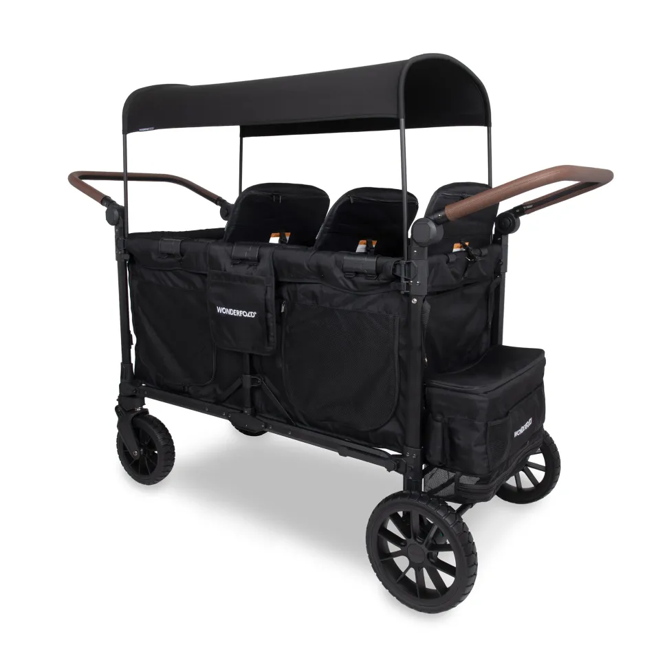WonderFold W6 Pro (6 Seater) Stroller Wagon - Jet Black