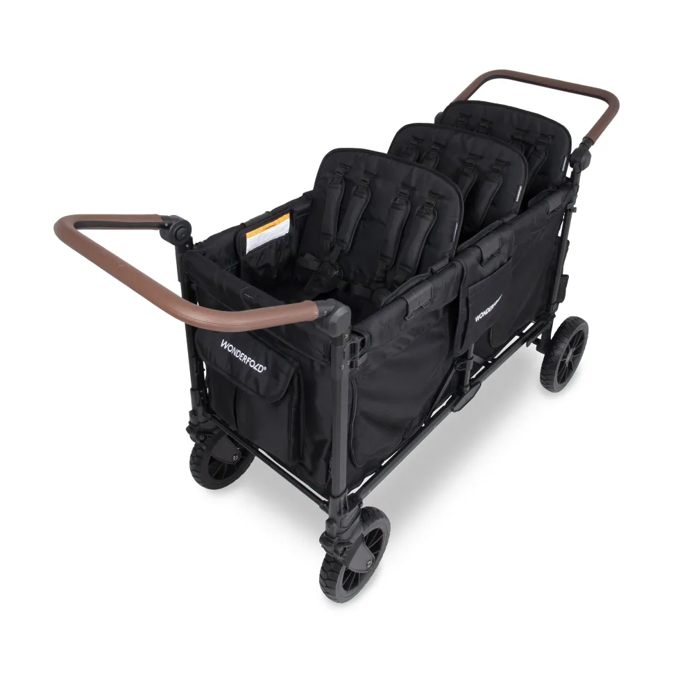WonderFold W6 Pro (6 Seater) Stroller Wagon - Jet Black