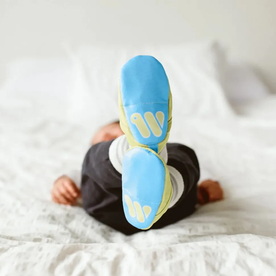 Woolybubs The Newbie Baby Shoe, Size 2 - Yellow / Blue