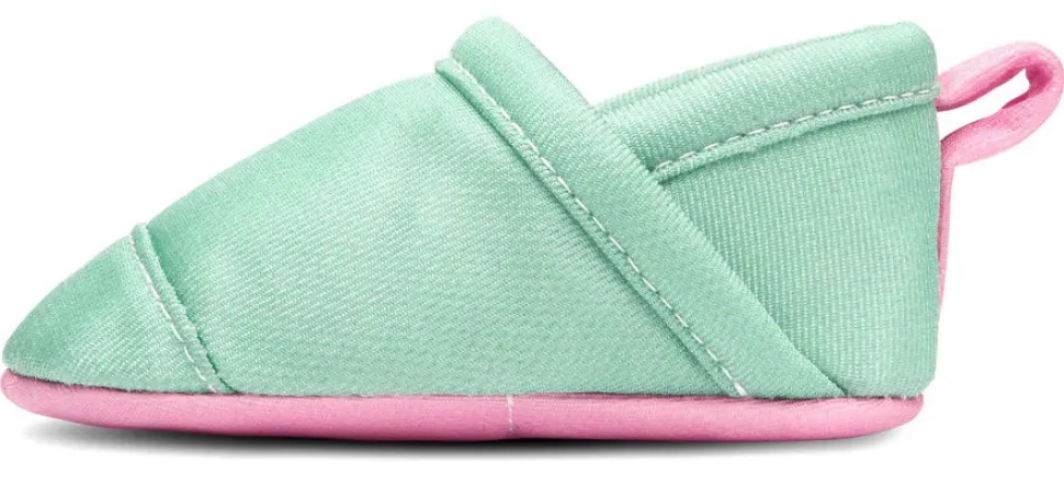 Woolybubs The Newbie Baby Shoe, Size 2 - Green / Pink