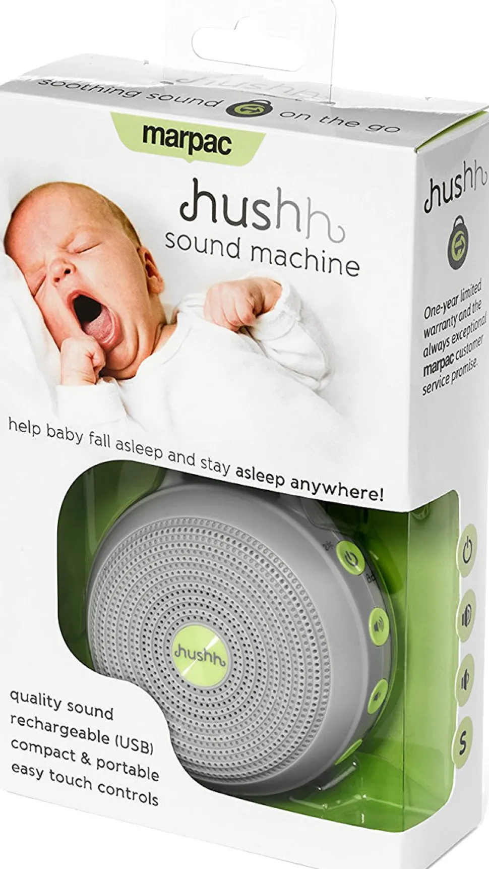 Yogasleep Hushh for Baby, Portable White Noise Sound Machine Baby Soother