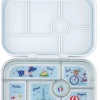 Yumbox Original Leakproof Bento Lunchbox, 6 Compartment - Hazy Gray / Paris Tray