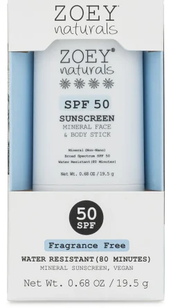Zoey Naturals SPF 50+ Face & Body Stick - Fragrance Free