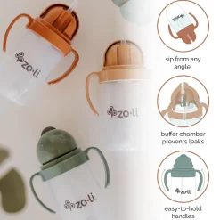 Zoli Bot 2.0 Weighted Straw Sippy Cup, 10oz - Copper Dust