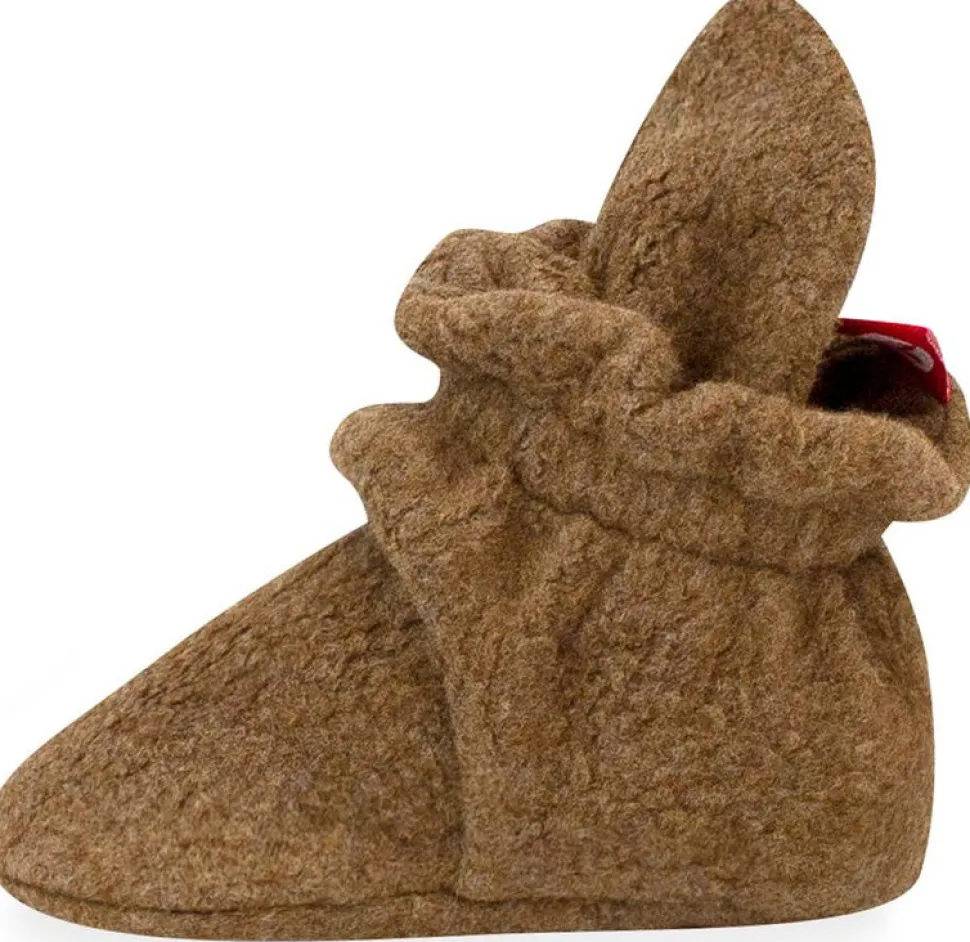 Zutano Cozie Fleece Baby Bootie - Heather Mocha, 6m