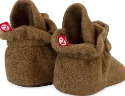 Zutano Cozie Fleece Baby Bootie - Heather Mocha, 6m
