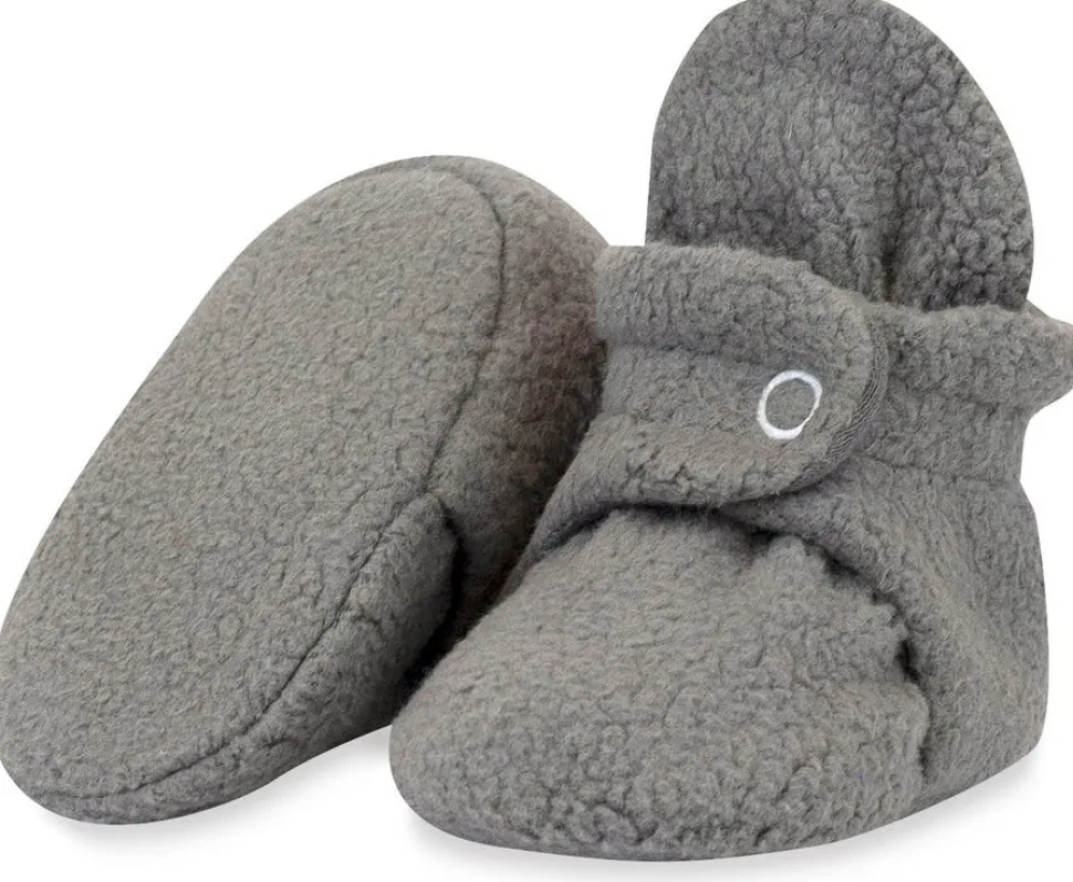 Zutano Cozie Fleece Baby Bootie - Gray, 3m