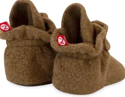 Zutano Cozie Fleece Gripper Baby Bootie - Heather Mocha, 12m