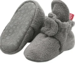 Zutano Cozie Fleece Gripper Baby Bootie - Gray, 12m