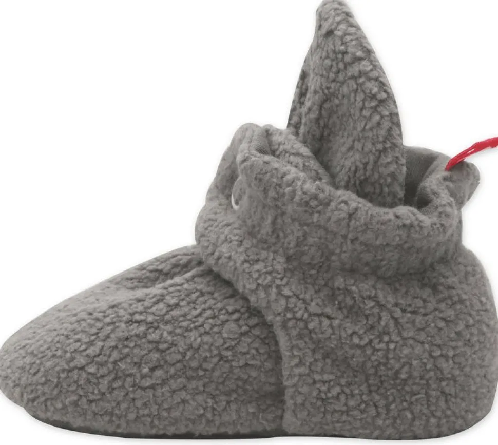 Zutano Cozie Fleece Gripper Baby Bootie - Gray, 12m