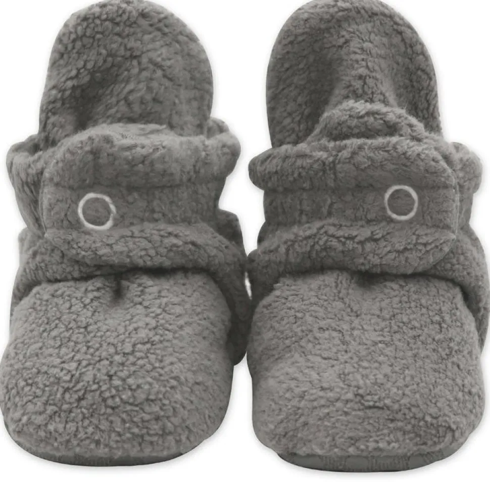 Zutano Cozie Fleece Gripper Baby Bootie - Gray, 12m
