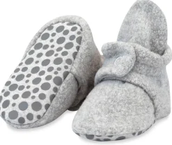 Zutano Cozie Fleece Gripper Baby Bootie - Heather Gray, 12m