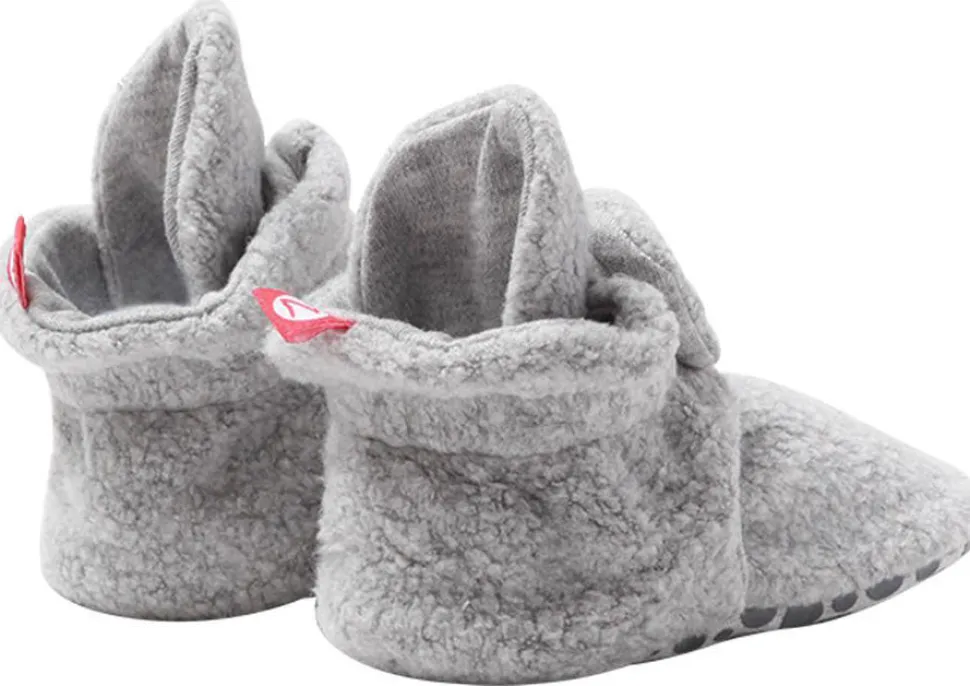 Zutano Cozie Fleece Gripper Baby Bootie - Heather Gray, 12m