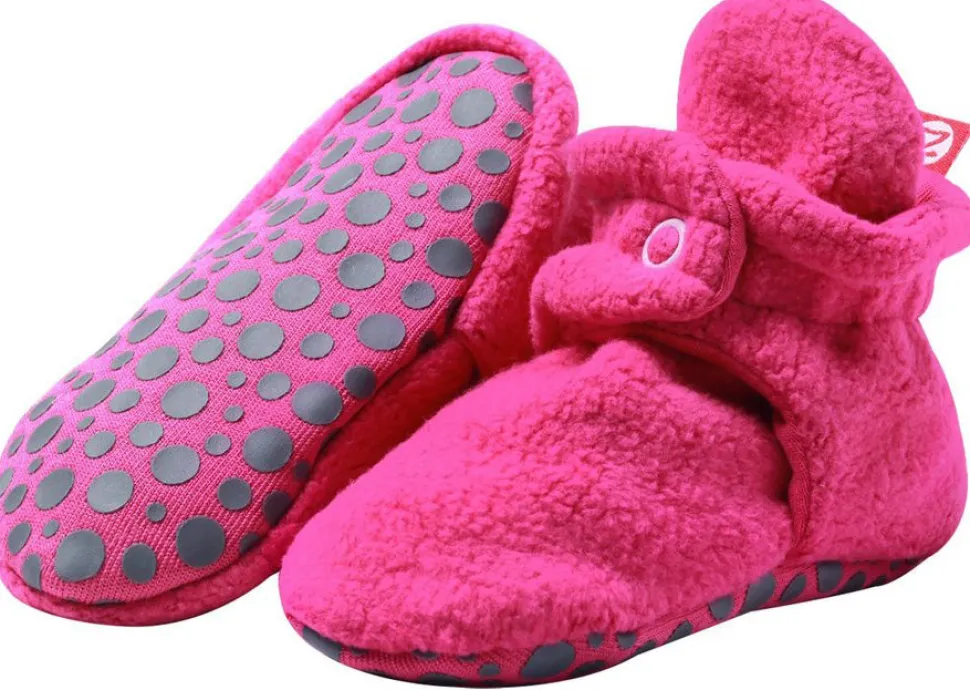 Zutano Cozie Fleece Gripper Baby Bootie - Fuchsia, 18m