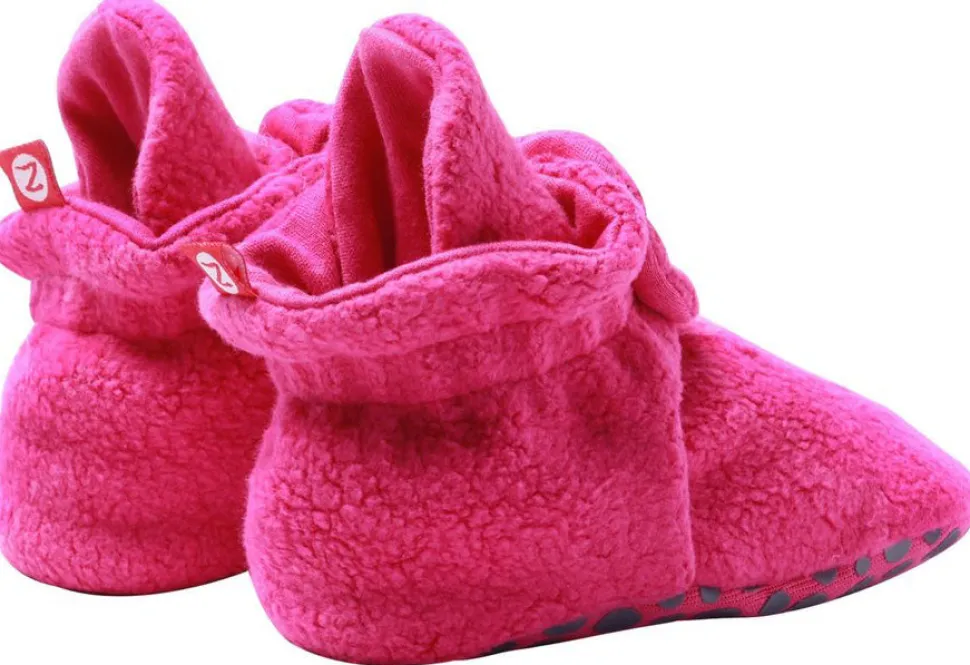 Zutano Cozie Fleece Gripper Baby Bootie - Fuchsia, 18m