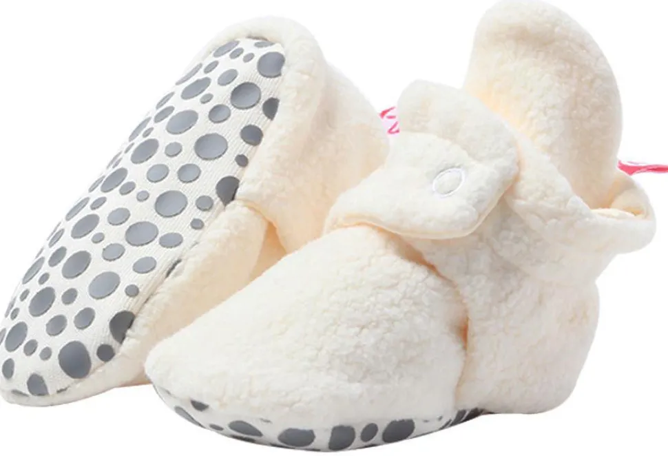 Zutano Cozie Fleece Gripper Baby Bootie - Cream, 12m