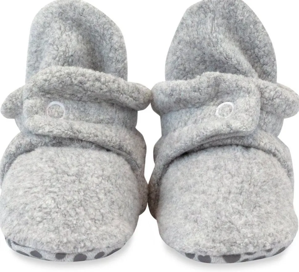 Zutano Cozie Fleece Gripper Baby Bootie - Heather Gray, 18m
