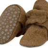 Zutano Cozie Fleece Gripper Baby Bootie - Heather Mocha, 18m