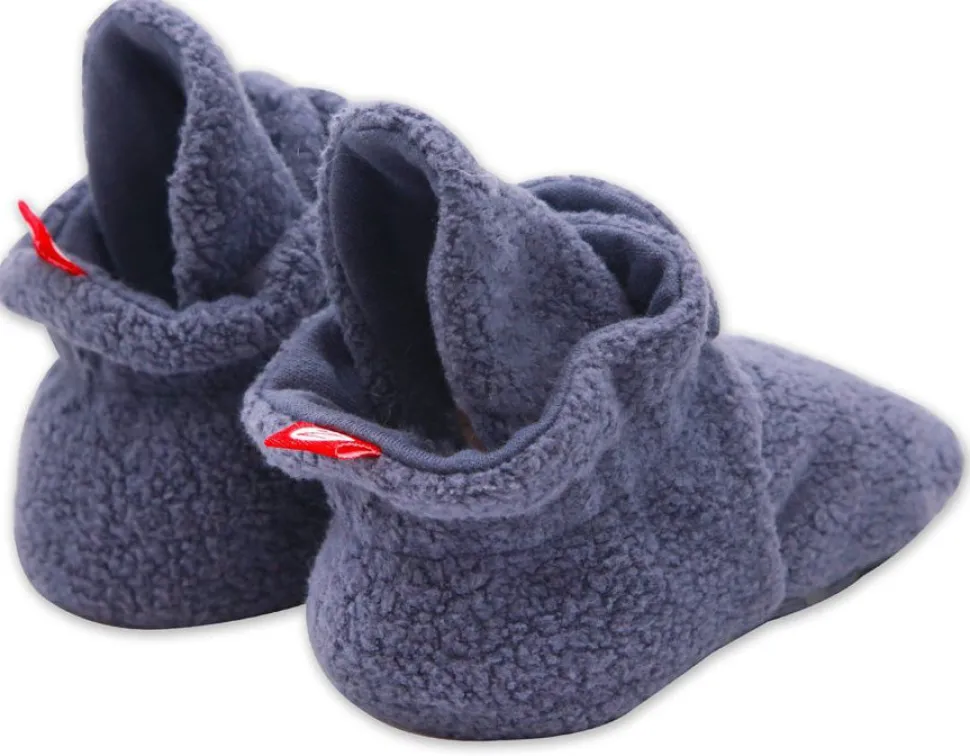 Zutano Cozie Fleece Gripper Baby Bootie - Denim Navy, 12m