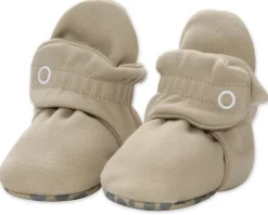 Zutano Organic Cotton Gripper Baby Bootie - Khaki, 6m