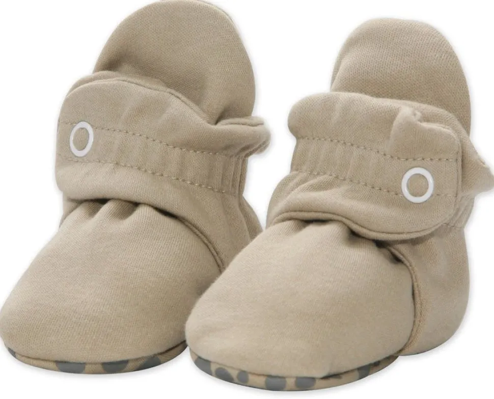 Zutano Organic Cotton Gripper Baby Bootie - Khaki, 6m