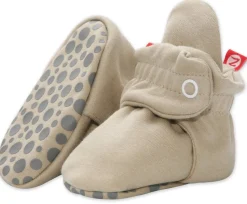 Zutano Organic Cotton Gripper Baby Bootie - Khaki, 3m