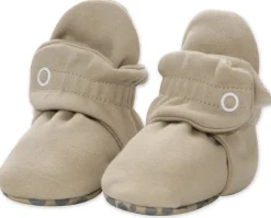 Zutano Organic Cotton Gripper Baby Bootie - Khaki, 3m