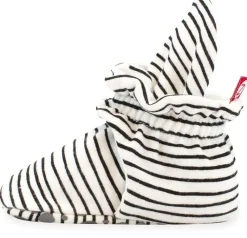 Zutano Organic Cotton Gripper Baby Bootie - Pencil Stripe, 3m