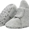 Zutano Organic Cotton Gripper Baby Bootie - Heather Gray, 3m