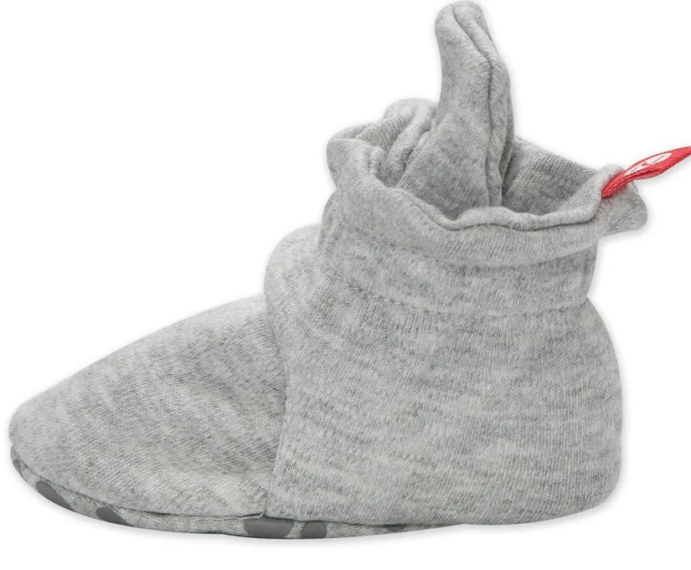 Zutano Organic Cotton Gripper Baby Bootie - Heather Gray, 3m