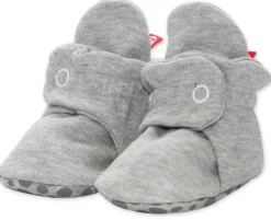 Zutano Organic Cotton Gripper Baby Bootie - Heather Gray, 3m