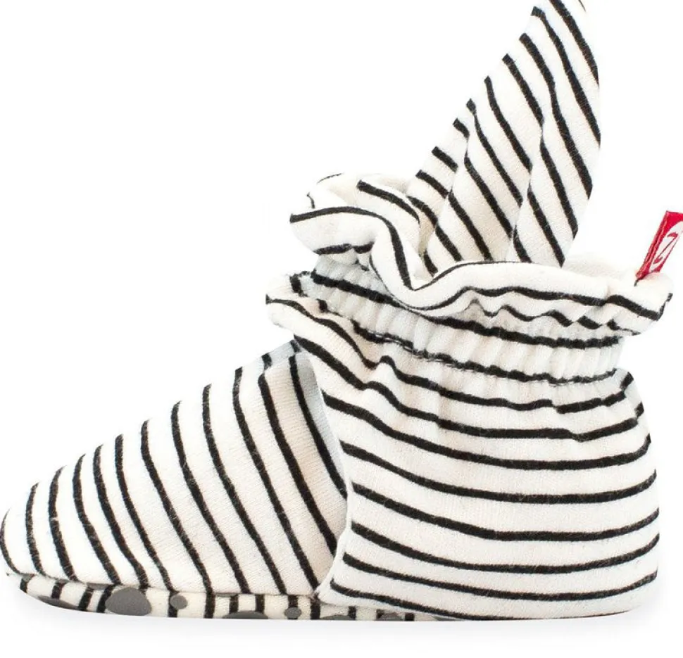 Zutano Organic Cotton Gripper Baby Bootie - Pencil Stripe, 12m