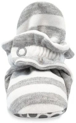 Zutano Organic Cotton Gripper Baby Bootie - Heather Stripe, 6m